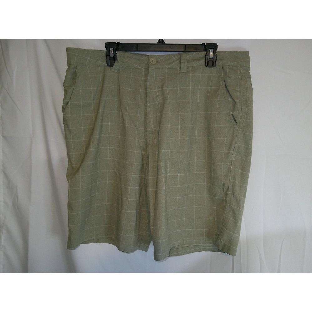 ONeill Mens Shorts 38 Tan Plaid Golf Casual Flat Front Chino